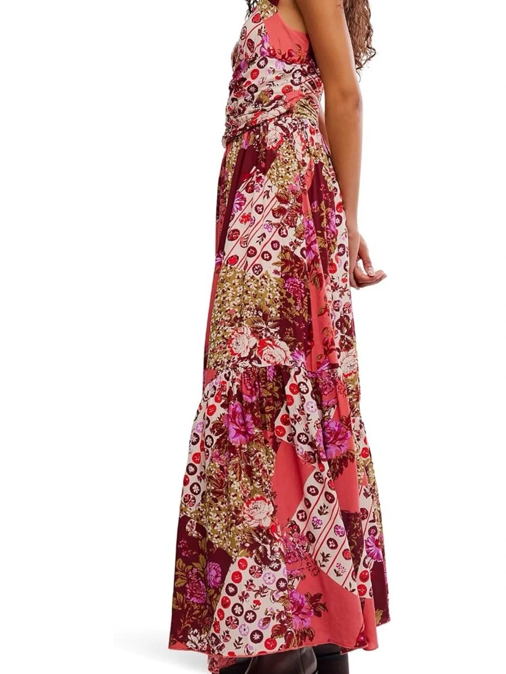 NWT Free People Pink Patchwork Sasha Maxi Dress